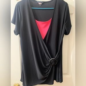 Black & Pink Blouse 2X